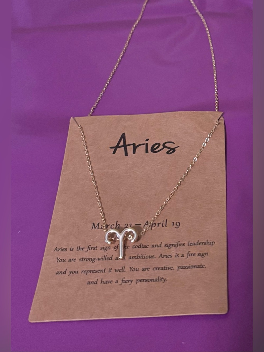 Aries Zodiac Ram Horn Necklace in Gold